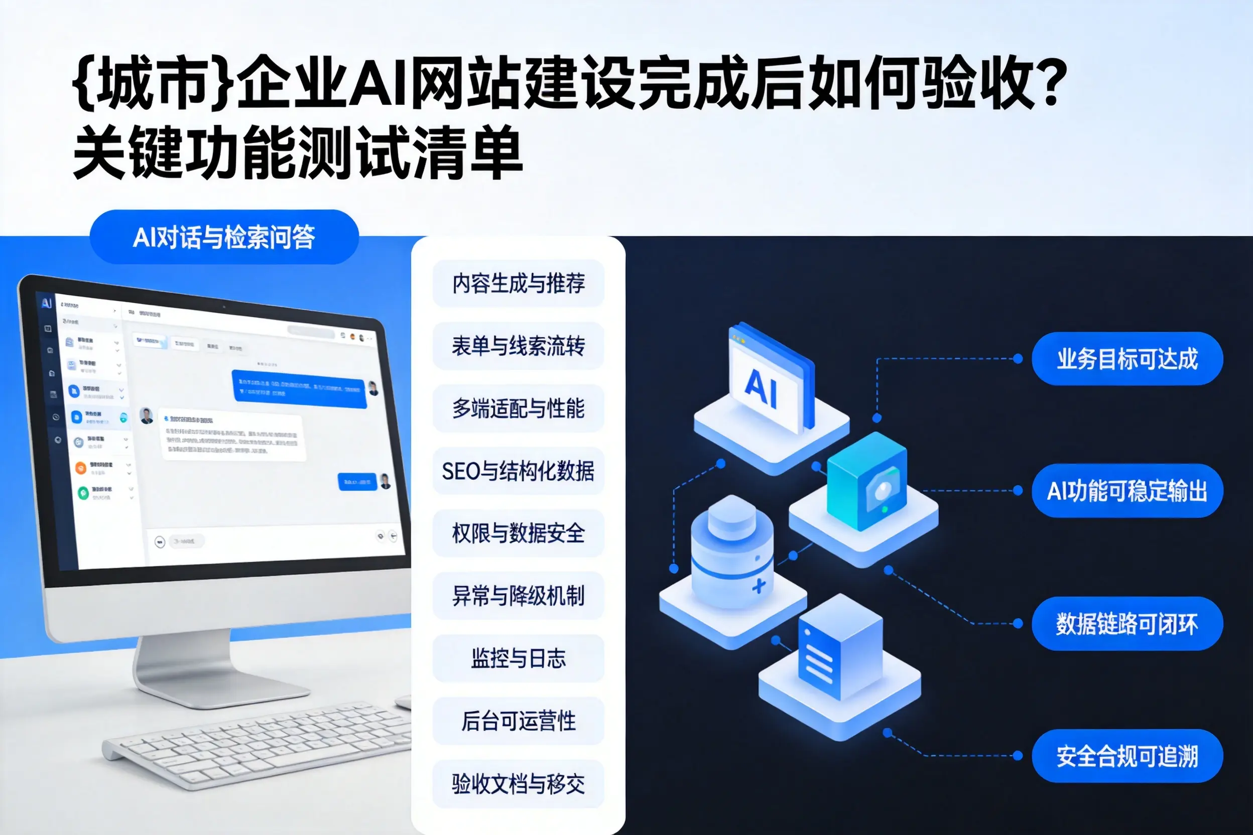 三沙企业AI网站建设完成后如何验收？关键功能测试清单