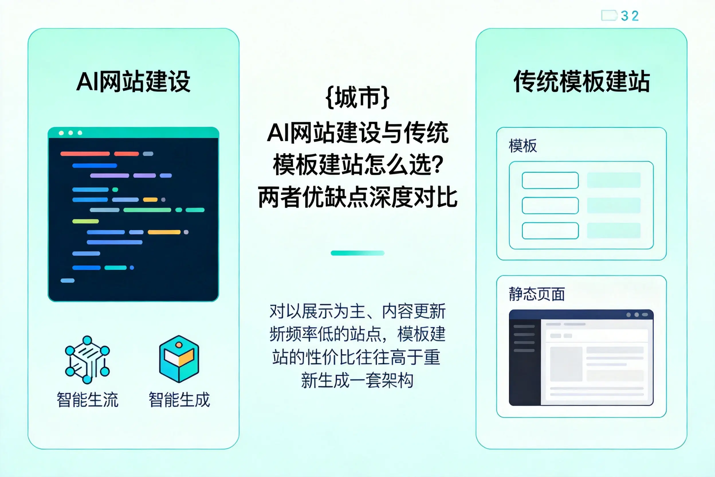 三沙AI网站建设与传统模板建站怎么选？两者优缺点深度对比