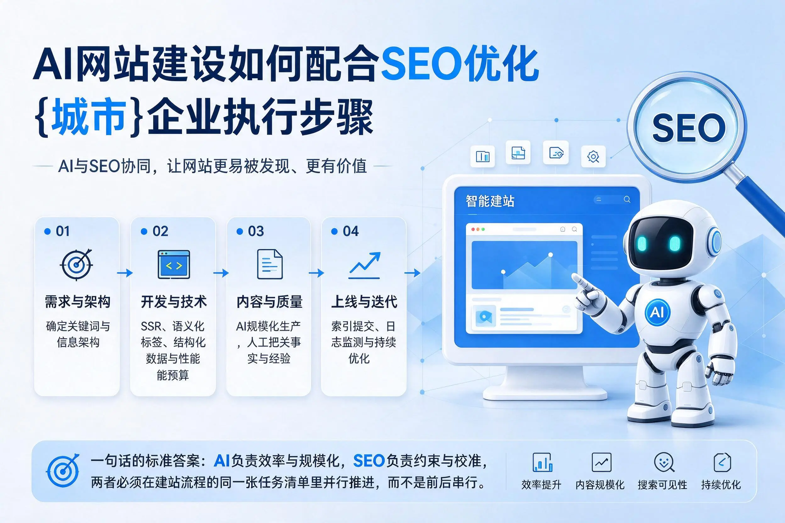 AI网站建设如何配合SEO优化,三沙企业执行步骤