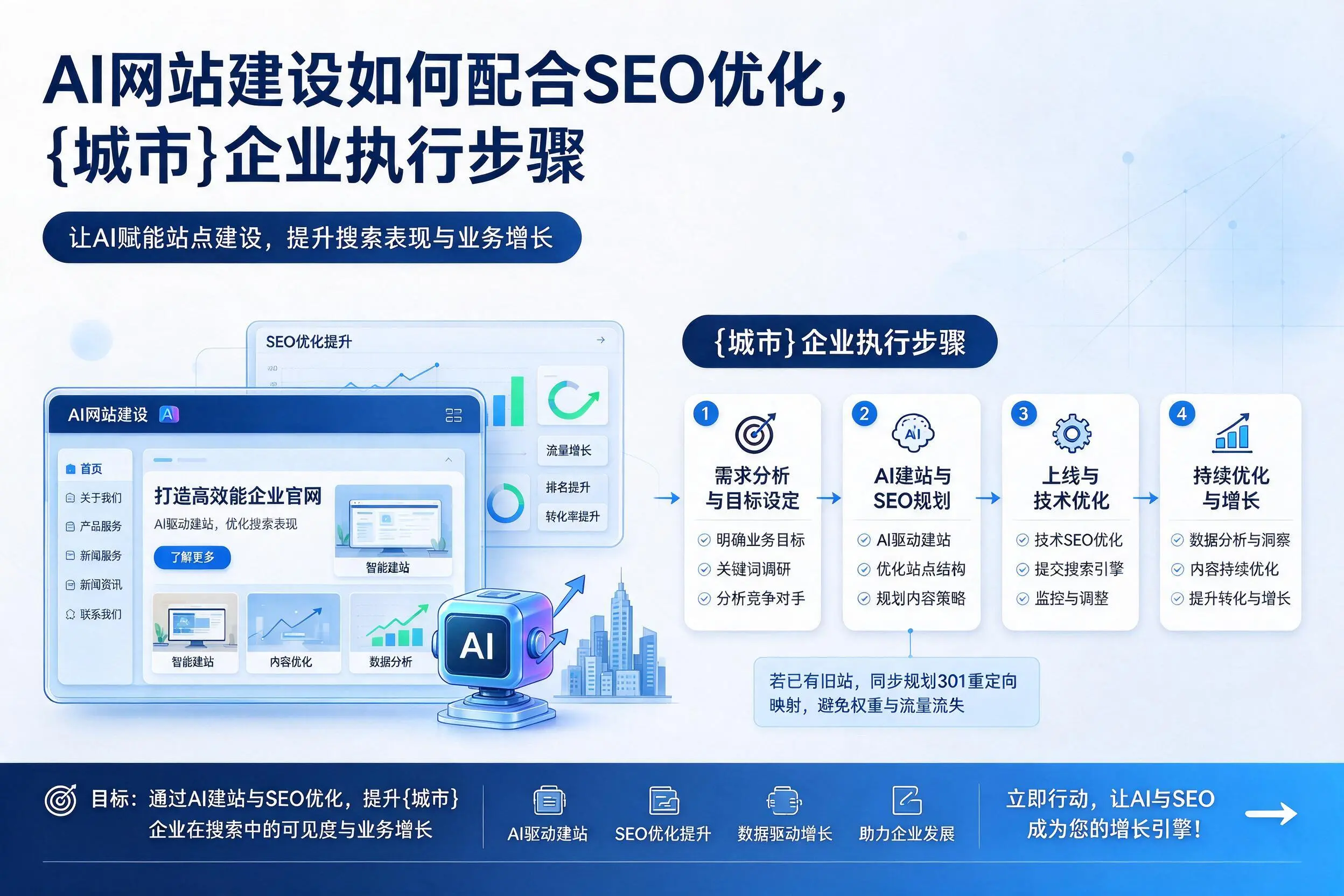 AI网站建设如何配合SEO优化,三沙企业执行步骤