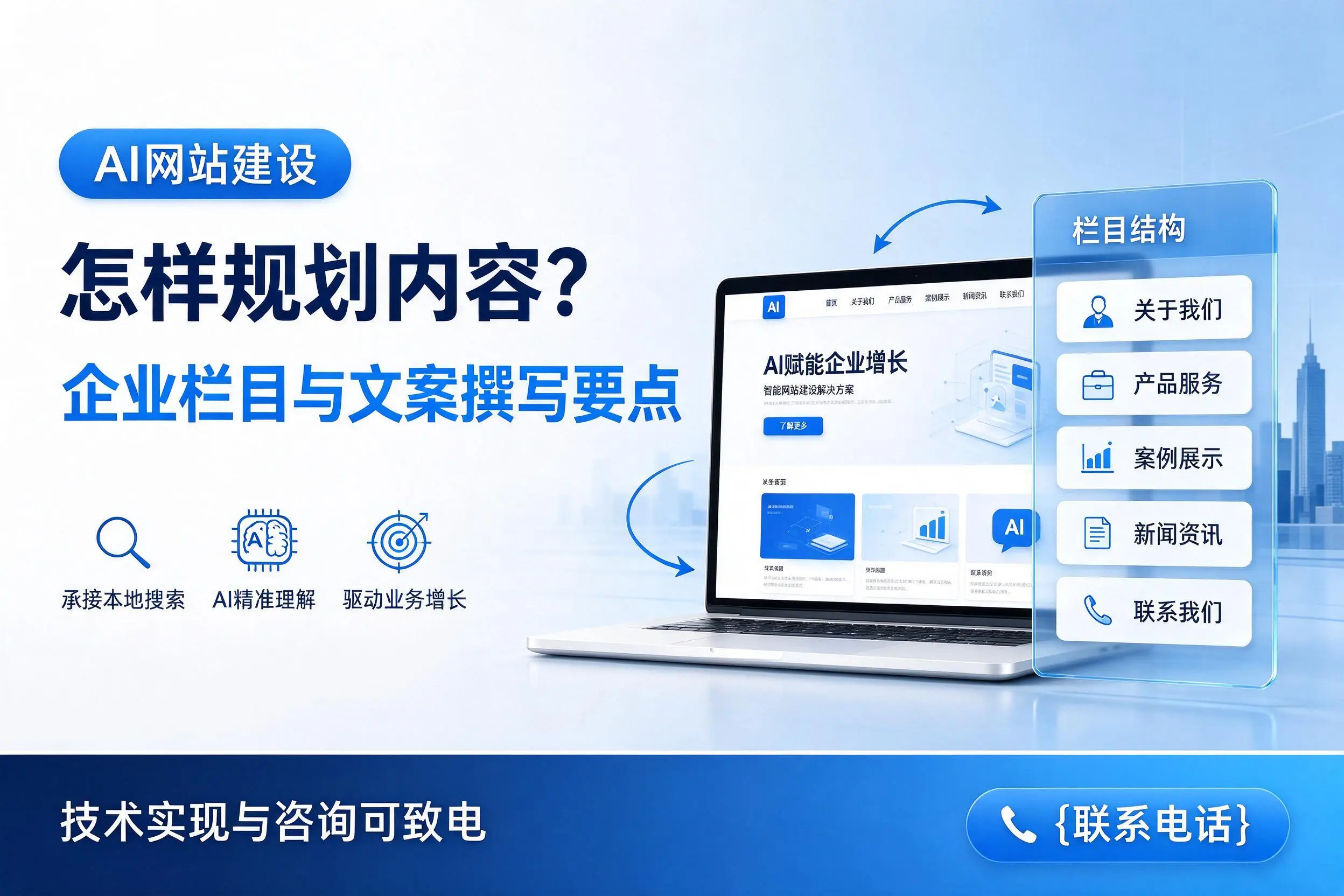 AI网站建设怎样规划内容?三沙企业栏目与文案撰写要点